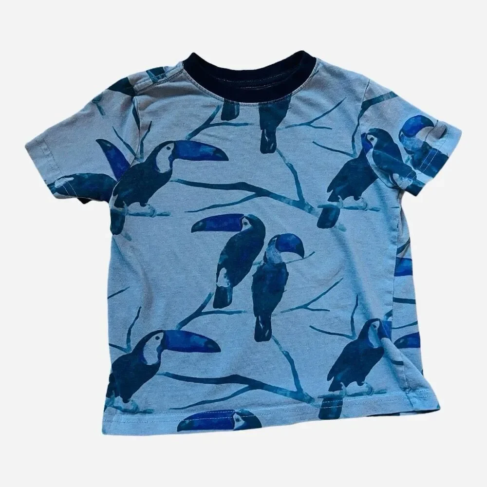 Toddler Boys Gymboree Toucan All Over Graphic Ringer Tee Shirt - Sz 2T